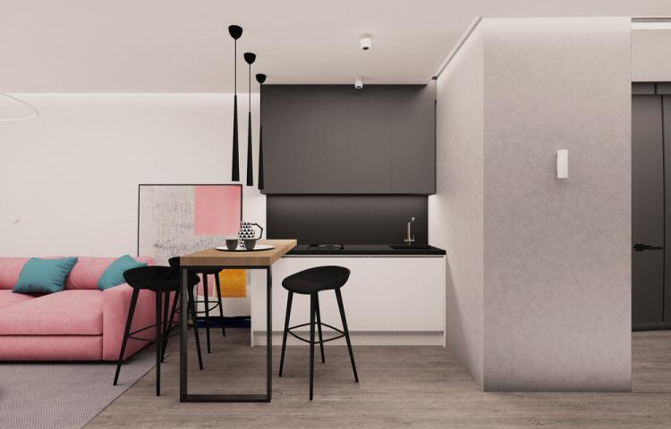 Маленькая квартира-студия в ЖК «Москвичка» - дизайн интерьера