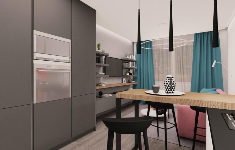 Маленькая квартира-студия в ЖК «Москвичка» - дизайн интерьера