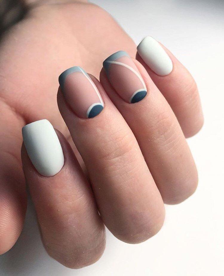 Матовый френч 2020 - фото маникюра