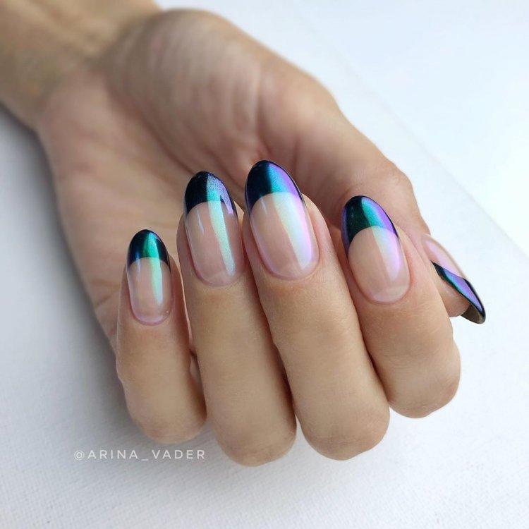 Френч 2020 с втиркой - фото маникюра