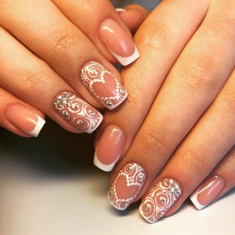 Свадебный френч 2020 - фото маникюра