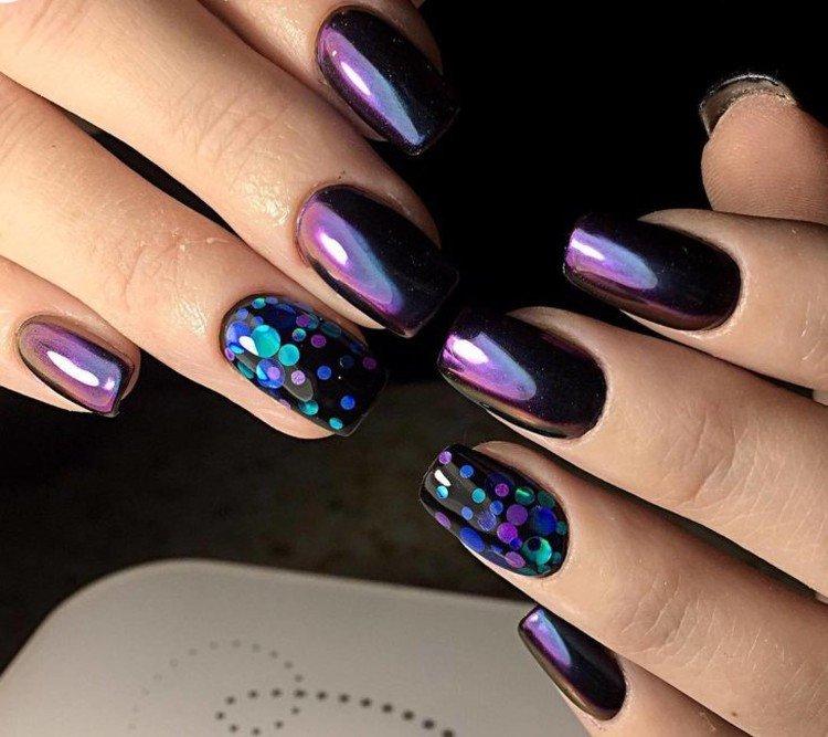 Маникюр с втиркой на Новый год 2021