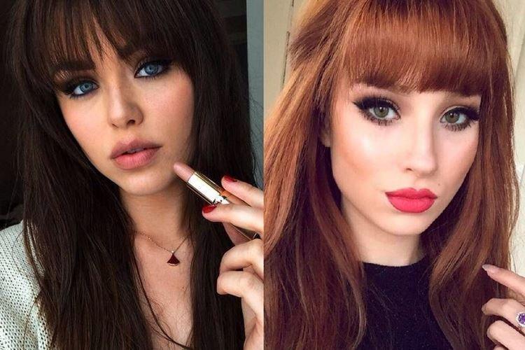 Стрижка с прямой челкой - Модные женские стрижки 2020 на длинные волосы