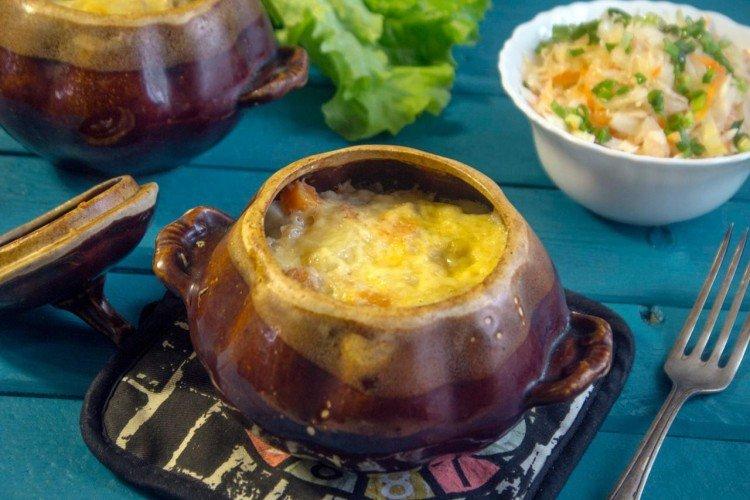Мясо в горшочках с картошкой и сыром - рецепты пошагово