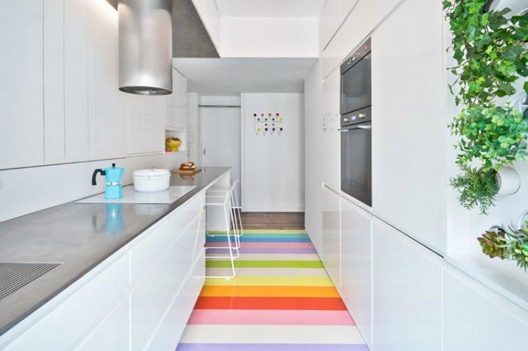 Наливные 3D-полы на кухне - фото