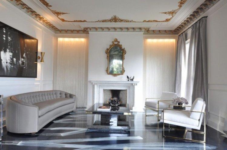 Наливные 3D-полы в гостиной - фото