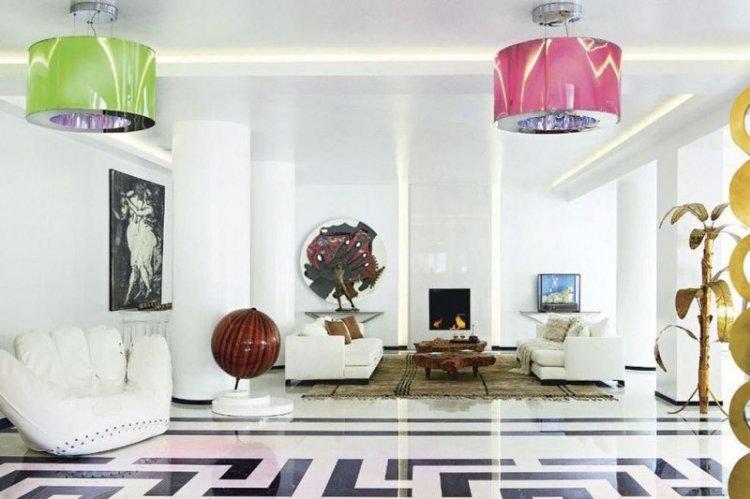 Наливные 3D-полы в гостиной - фото