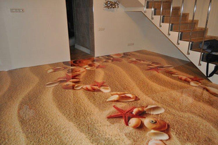 Наливные 3D-полы в прихожей и коридоре - фото