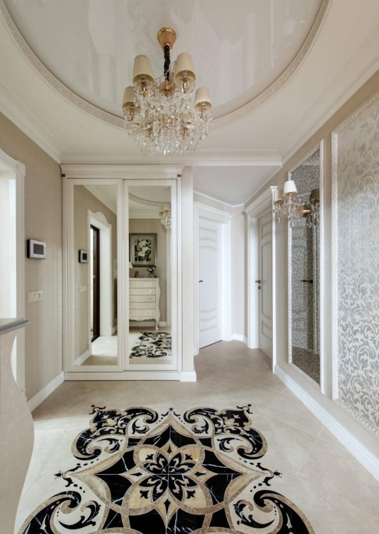 Натяжные потолки в интерьере прихожей - фото