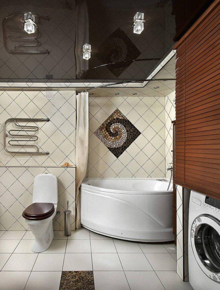 Натяжные потолки с подсветкой в ванной комнате