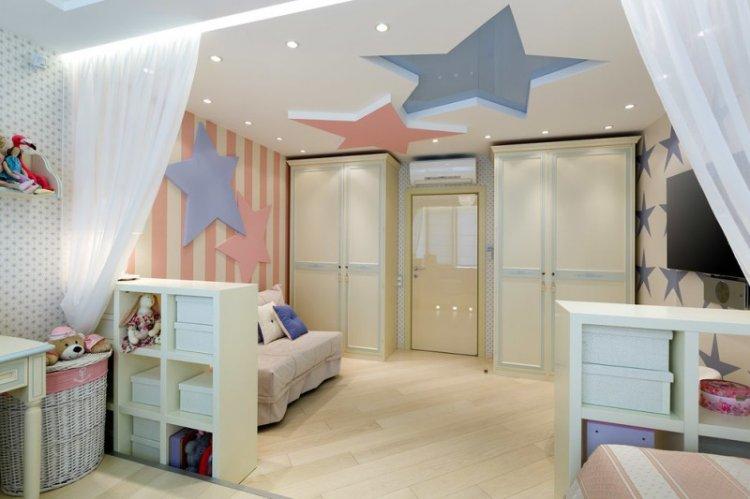 Глянцевые натяжные потолки в детской комнате