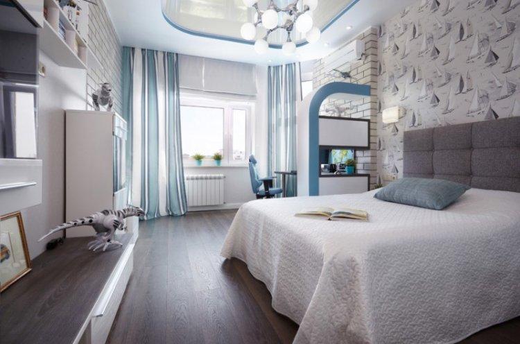 Глянцевые натяжные потолки в детской комнате