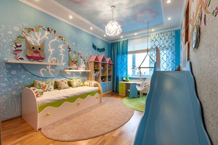 Натяжные потолки с подсветкой в детской комнате