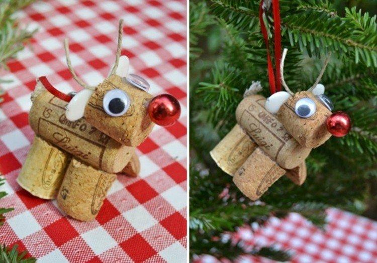 Новогодний олень из пробки - Поделки для детей своими руками