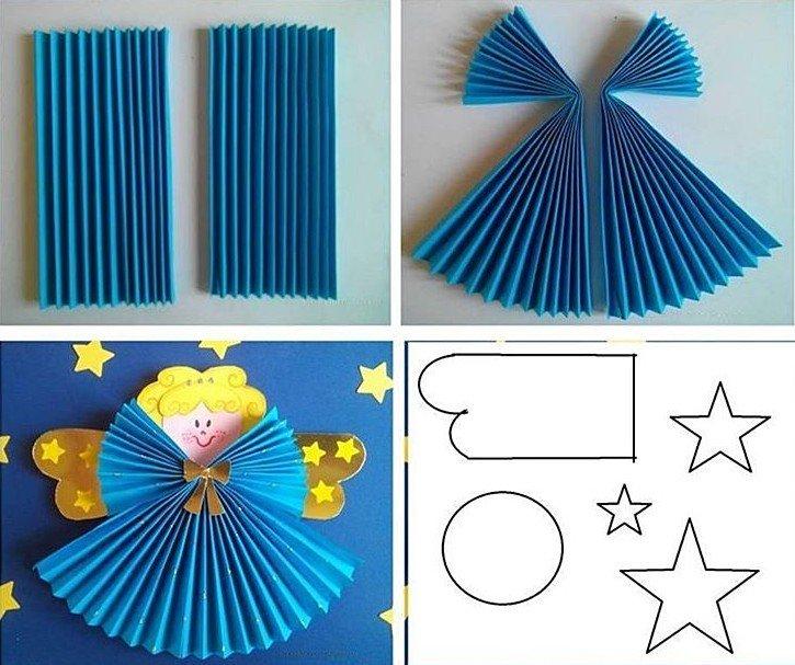 Рождественский ангелок - Новогодние поделки из бумаги для детей