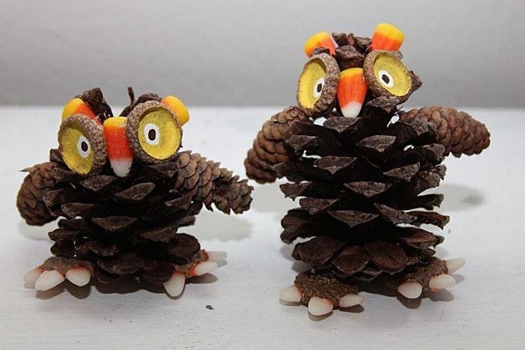 Новогодние поделки из шишек для детей - фото и идеи