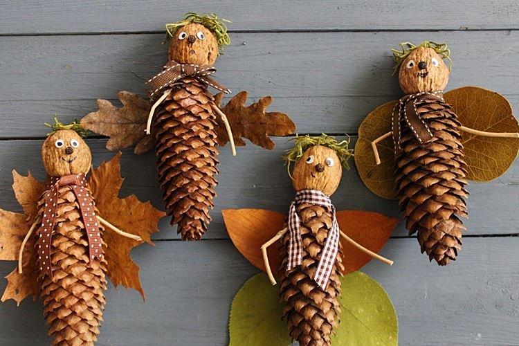 Новогодние поделки из шишек для детей - фото и идеи