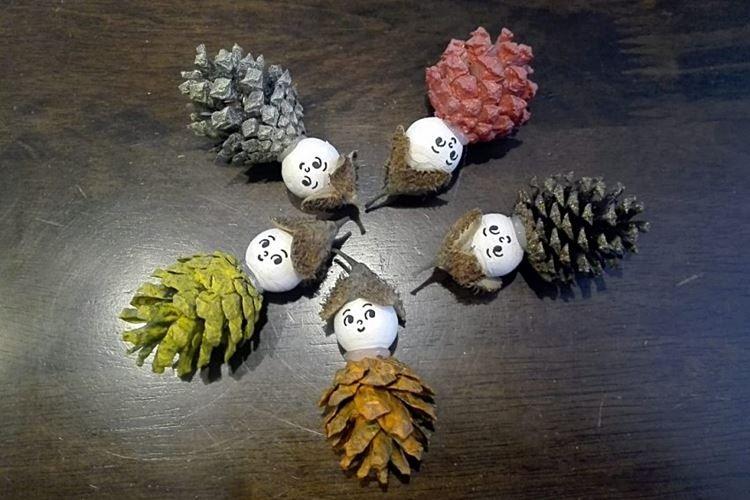 Новогодние поделки из шишек для детей - фото и идеи