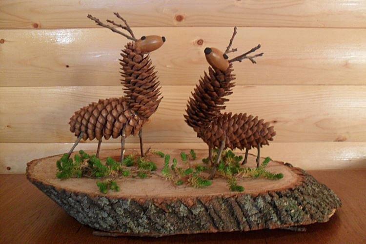 Новогодние поделки из шишек для детей - фото и идеи