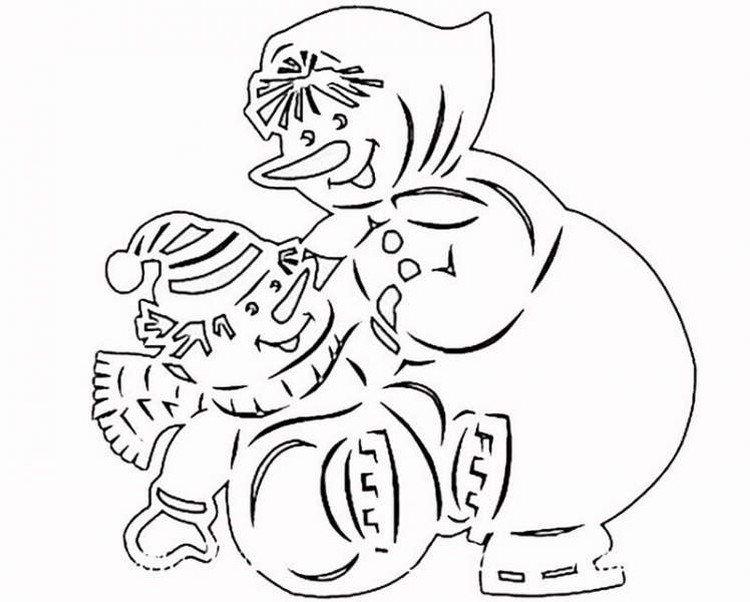 Снеговик - Новогодние трафареты 2021