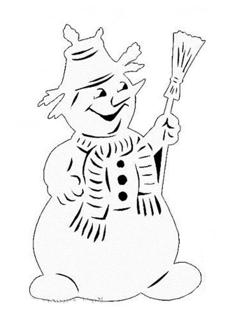 Снеговик - Новогодние трафареты 2021