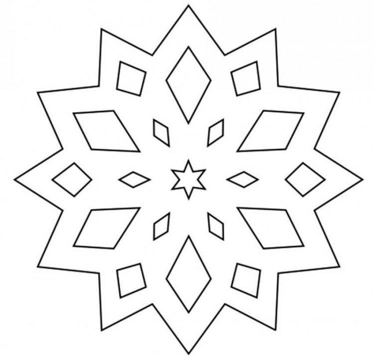 Снежинка - Новогодние трафареты 2021