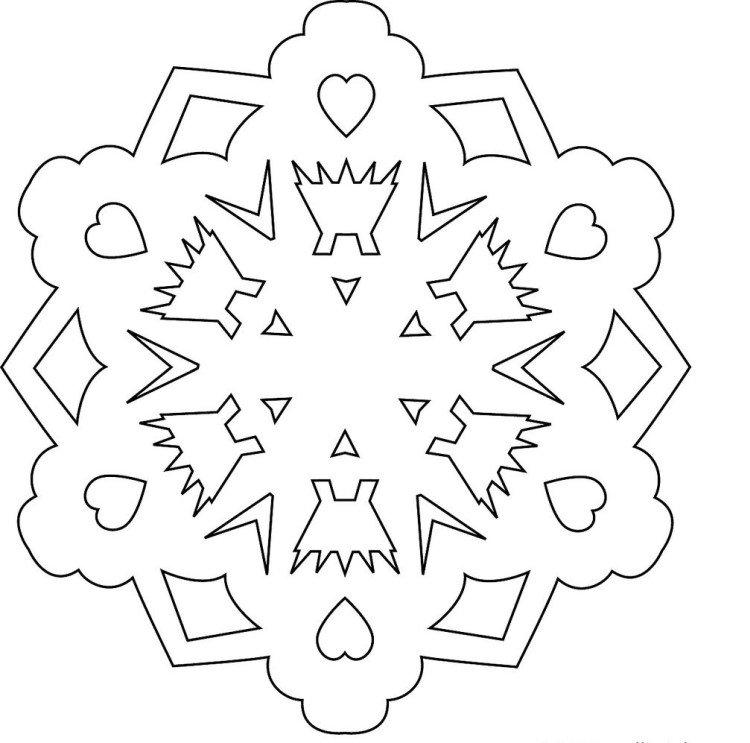 Снежинка - Новогодние трафареты 2021
