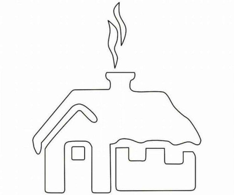 Дома - Новогодние трафареты 2021