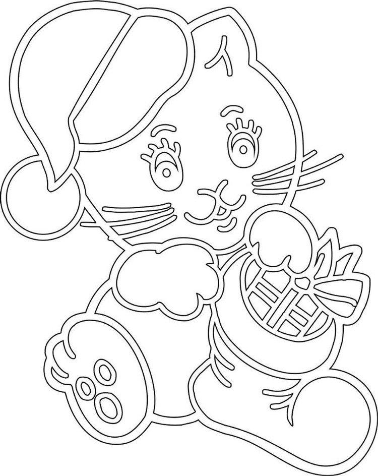 Животные и птицы - Новогодние трафареты 2021