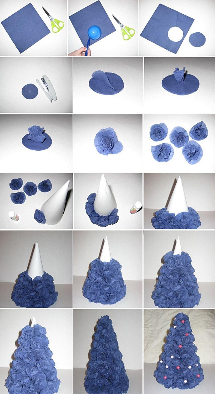 Новогодняя елка из гофрированной бумаги своими руками