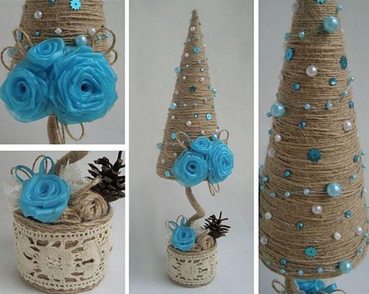 Новогодний топиарий в виде елки своими руками