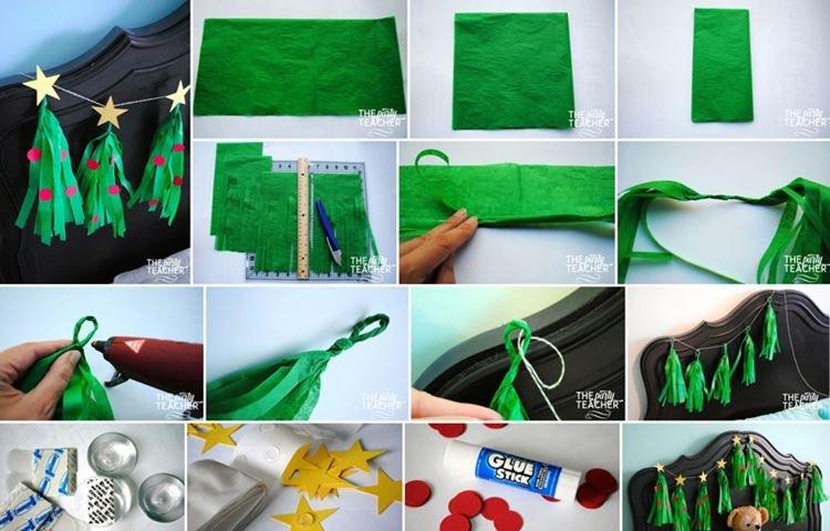 Новогодняя гирлянда из елочек своими руками