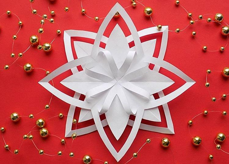 Объемная снежинка из бумаги своими руками - фото и идеи