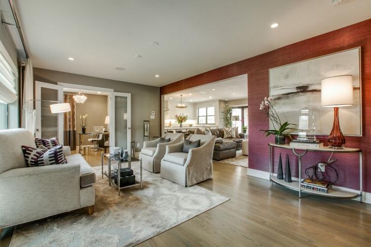 Стеклообои - Виды обоев для гостиной