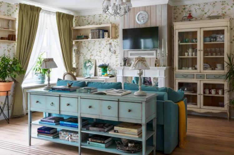 Обои для гостиной в стиле прованс