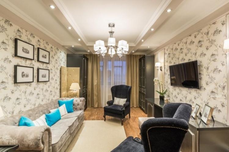 Обои для гостиной - фото и идеи