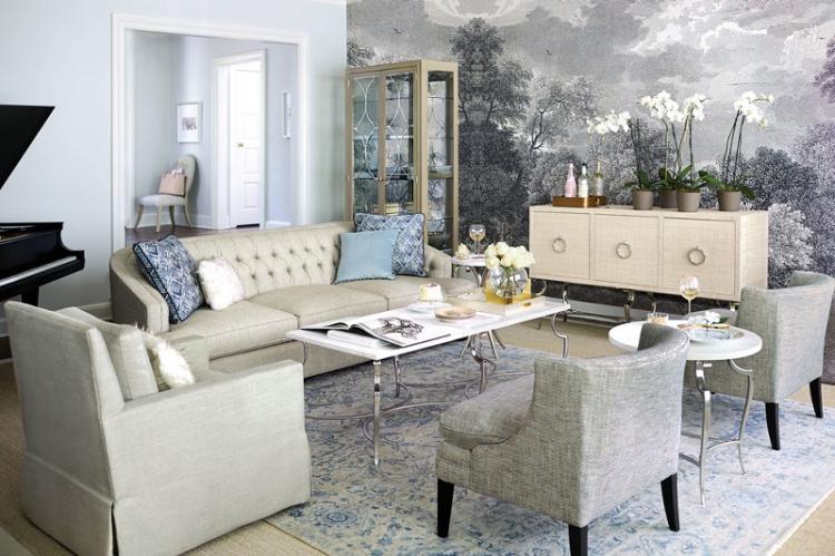 Обои для гостиной - фото и идеи