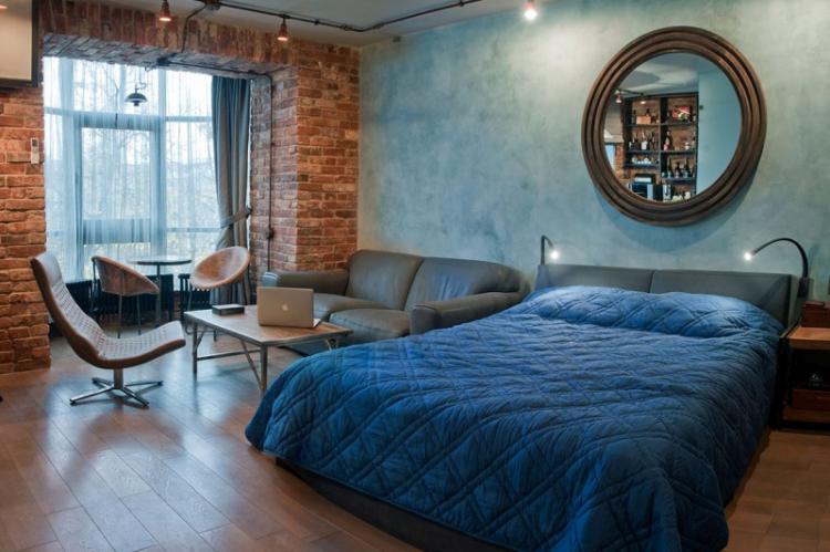 Обои для спальни в стиле лофт