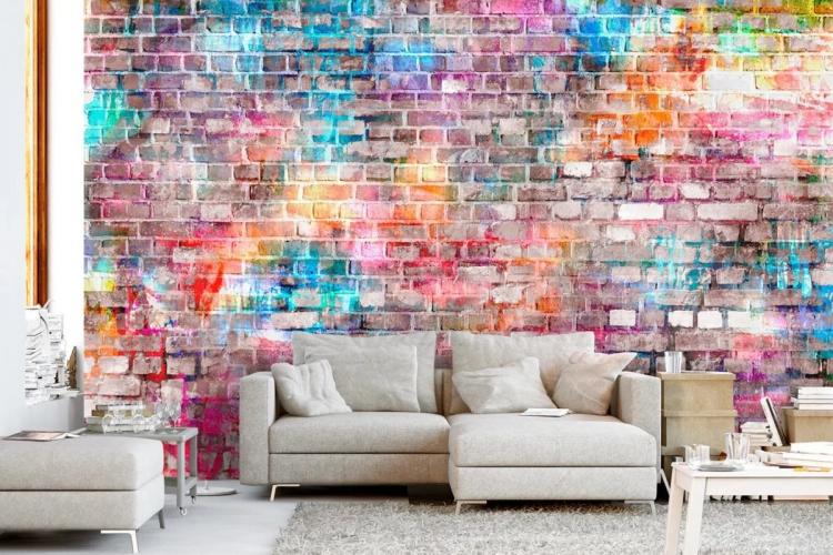 Разноцветная кладка - Обои под кирпичную кладку