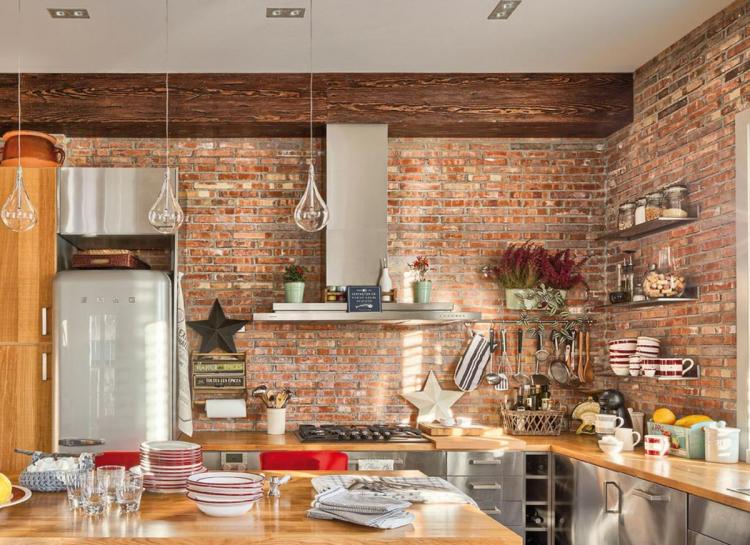 Обои под кирпичную кладку - фото