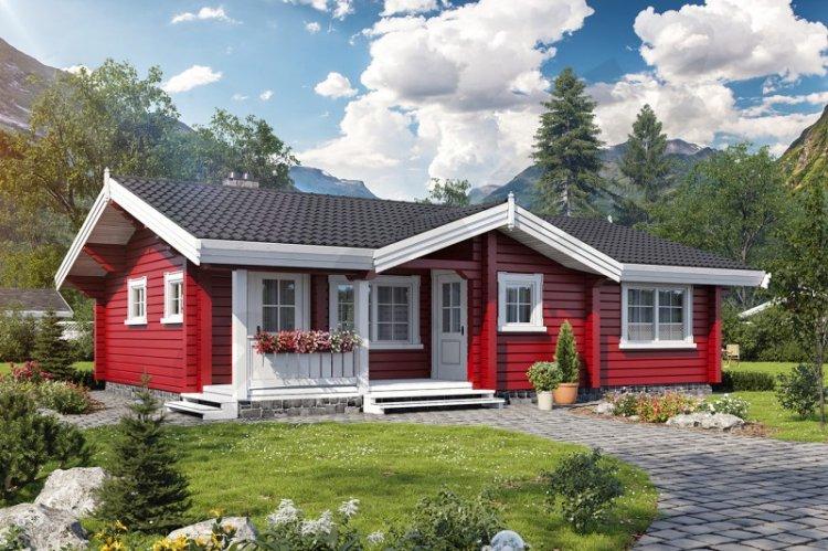 Одноэтажные дома из бруса - проекты и фото