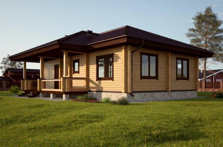 Одноэтажные дома из бруса - проекты и фото