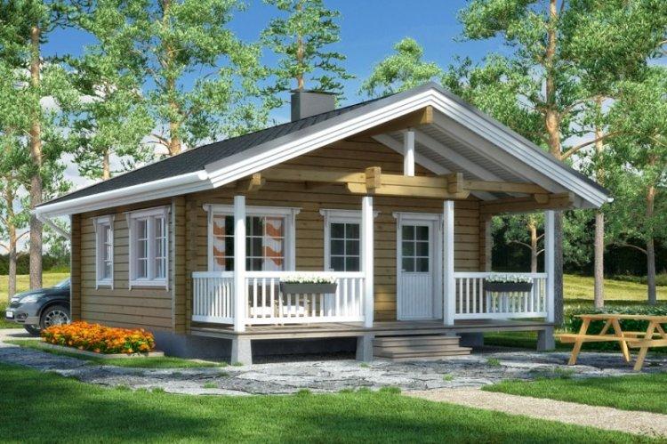 Одноэтажные дома из бруса - проекты и фото
