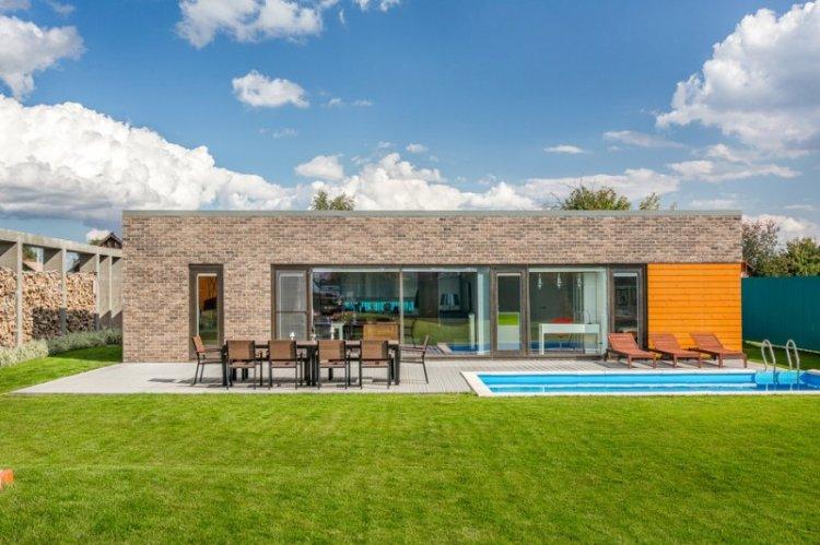 Одноэтажный дом с плоской крышей - проекты и фото