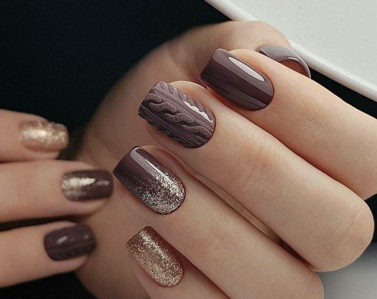 Осенний маникюр гель-лаком 2020 - фото