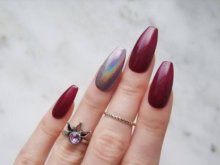 Осенний маникюр 2020 с втиркой - фото
