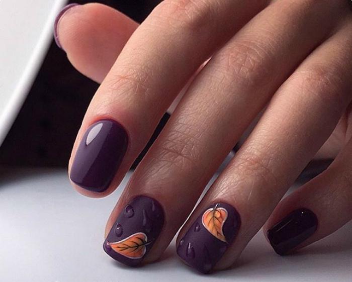 Осенний маникюр 2020 на короткие ногти - фото