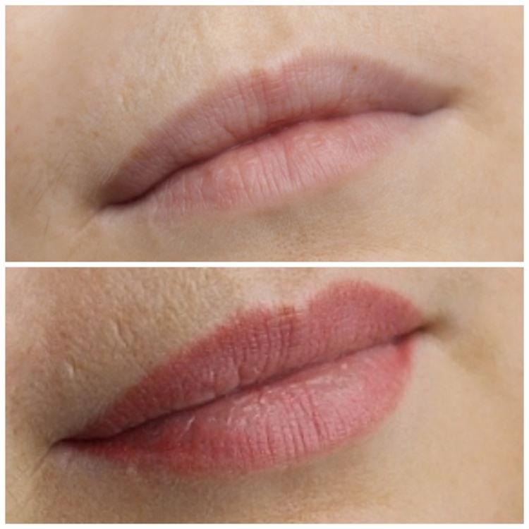 Перманентный макияж губ - фото до и после