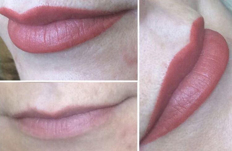 Перманентный макияж губ - фото до и после