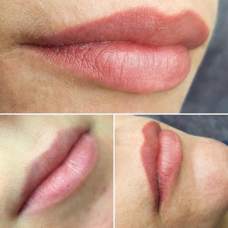 Перманентный макияж губ - фото до и после